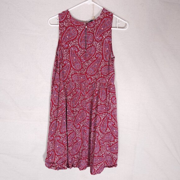 Old Navy Paisley Dress Womens M Burgundy Sleeveless Keyhole Knee Boho Casual - Picture 2 of 10